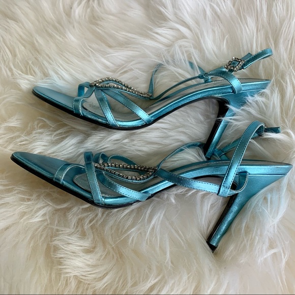 Aldo Shoes - Aldo Light shimery Blue Sandals with Rhinestone 37